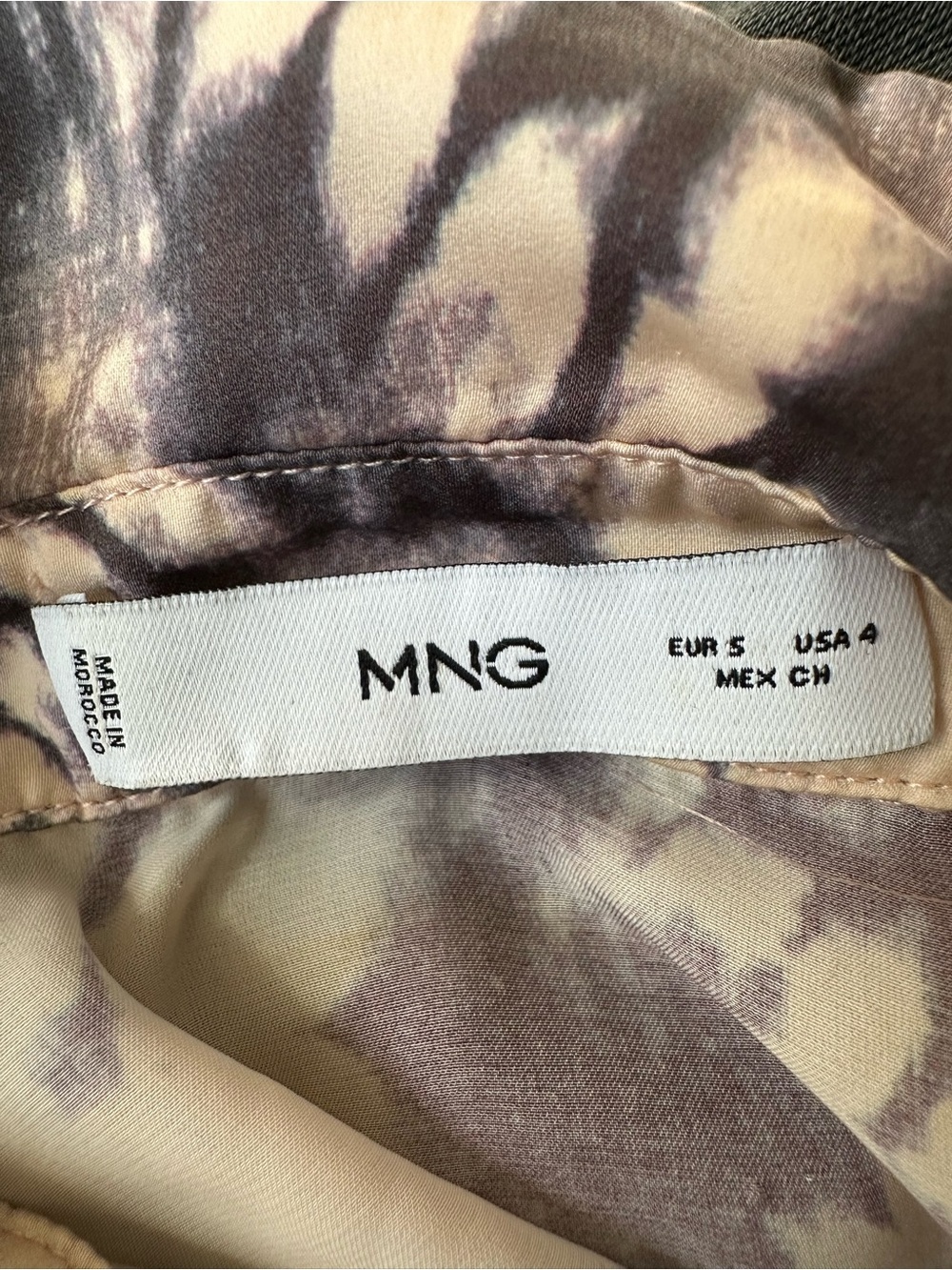 MNG Mango Tie-Dye Print Button Front Blouse | Sheer Long Sleeve | Size M - Picture 3 of 4